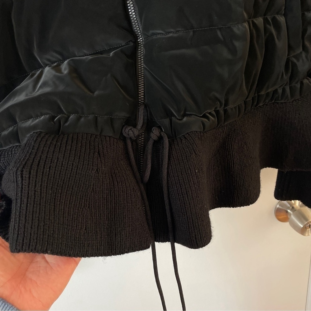 Athleta Hanover Hybrid Black Peplum Primaloft Zip-up Quilted Puffer Jacket 1X - Picture 7 of 12